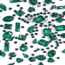 HB Cruystal 150PCS Sew-On Glass Rhinestones(Emerald Green)