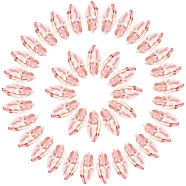 HB Cruystal ESSENTIAL NAVETTE PEACH FANCY STONES